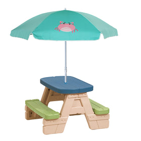 AMMSUN sand-anchor bottom pole secures the umbrella on beach sand for stable shade.