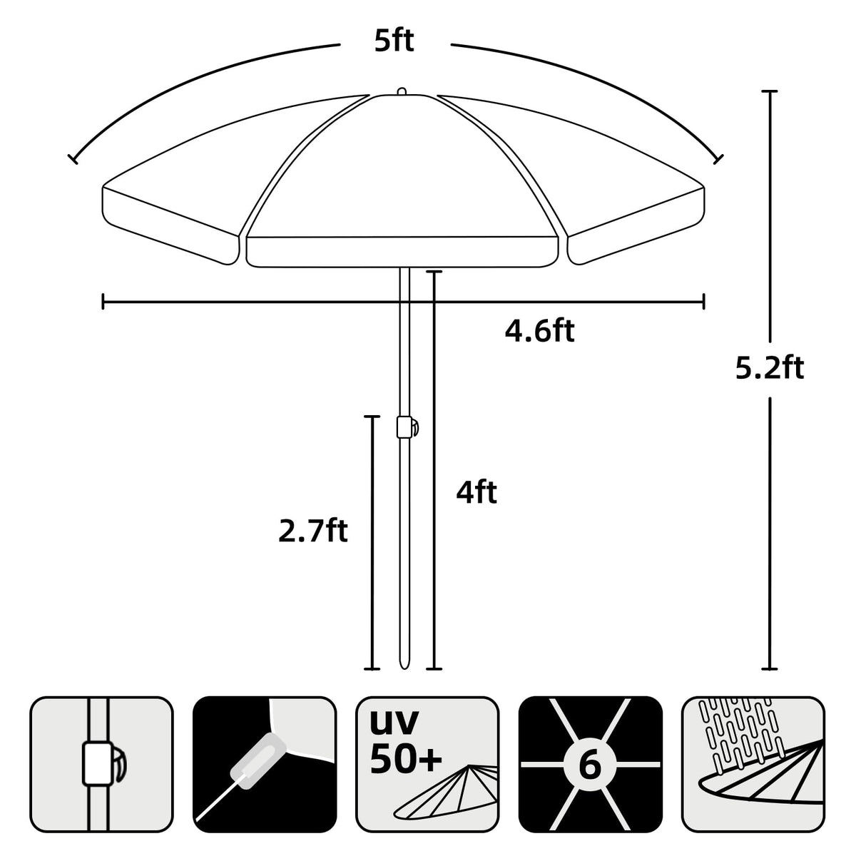 AMMSUN UPF 50+ fabric blocks UV rays while remaining lightweight for family trips.
