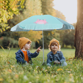 AMMSUN water-table shade helps keep playtime cool for children near water features.
