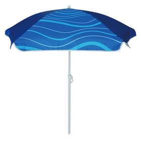 AMMSUN 5ft Seaside Umbrella navy canopy shades kids at play