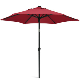 AMMSUN 6ft umbrella close-up of red fade-resistant canopy