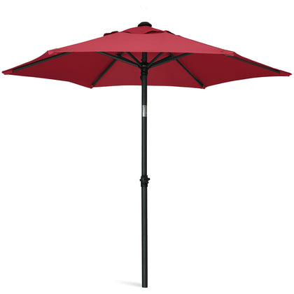 AMMSUN 6ft umbrella close-up of red fade-resistant canopy