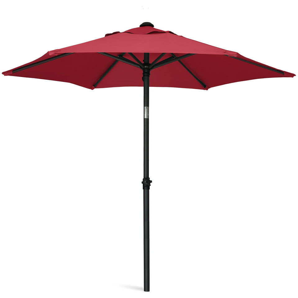 AMMSUN 6ft umbrella close-up of red fade-resistant canopy