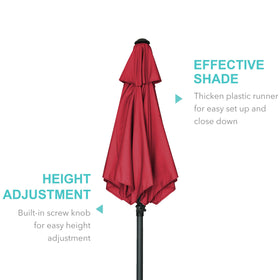 AMMSUN red canopy over deck table for outdoor meals