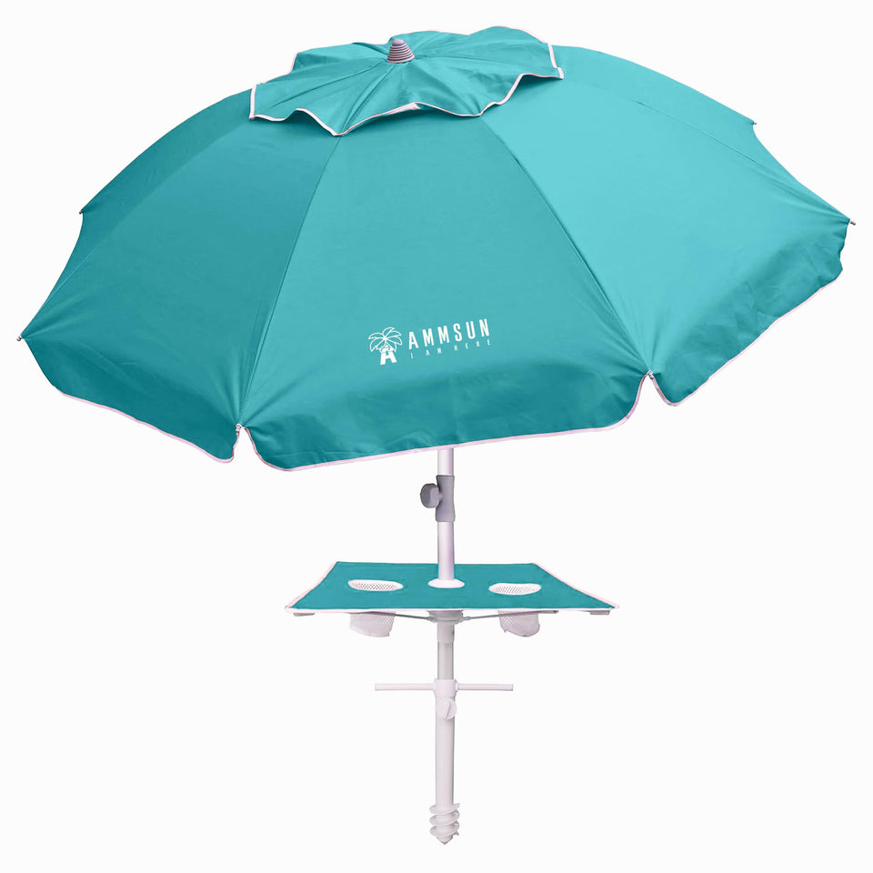 AMMSUN 7ft beach umbrella with air vent for stable shade in windy conditions