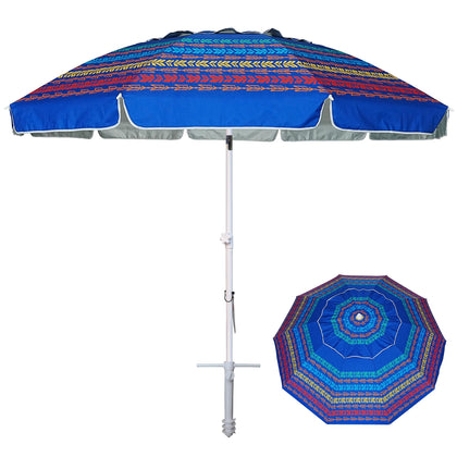 AMMSUN 8ft beach umbrella with sand anchor securing shade at the beach