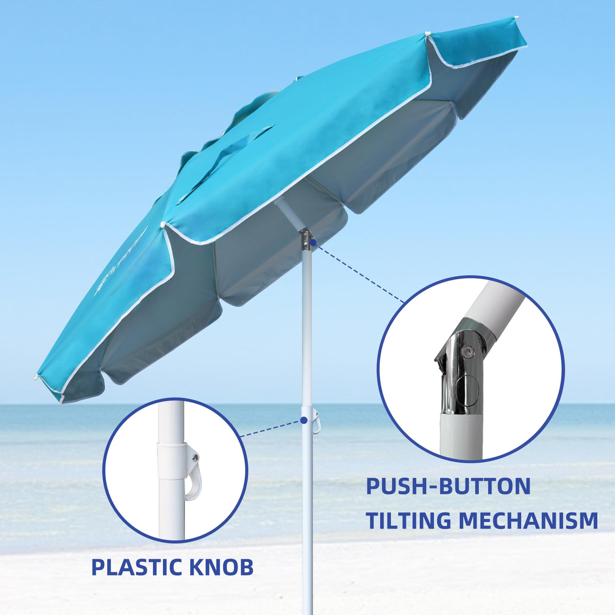 AMMSUN air vent design enhances stability in light to moderate wind.