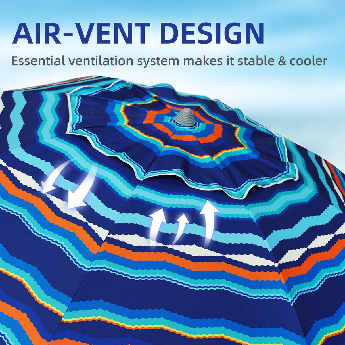 AMMSUN aluminum pole and fiberglass ribs resist wind for durable shade.
