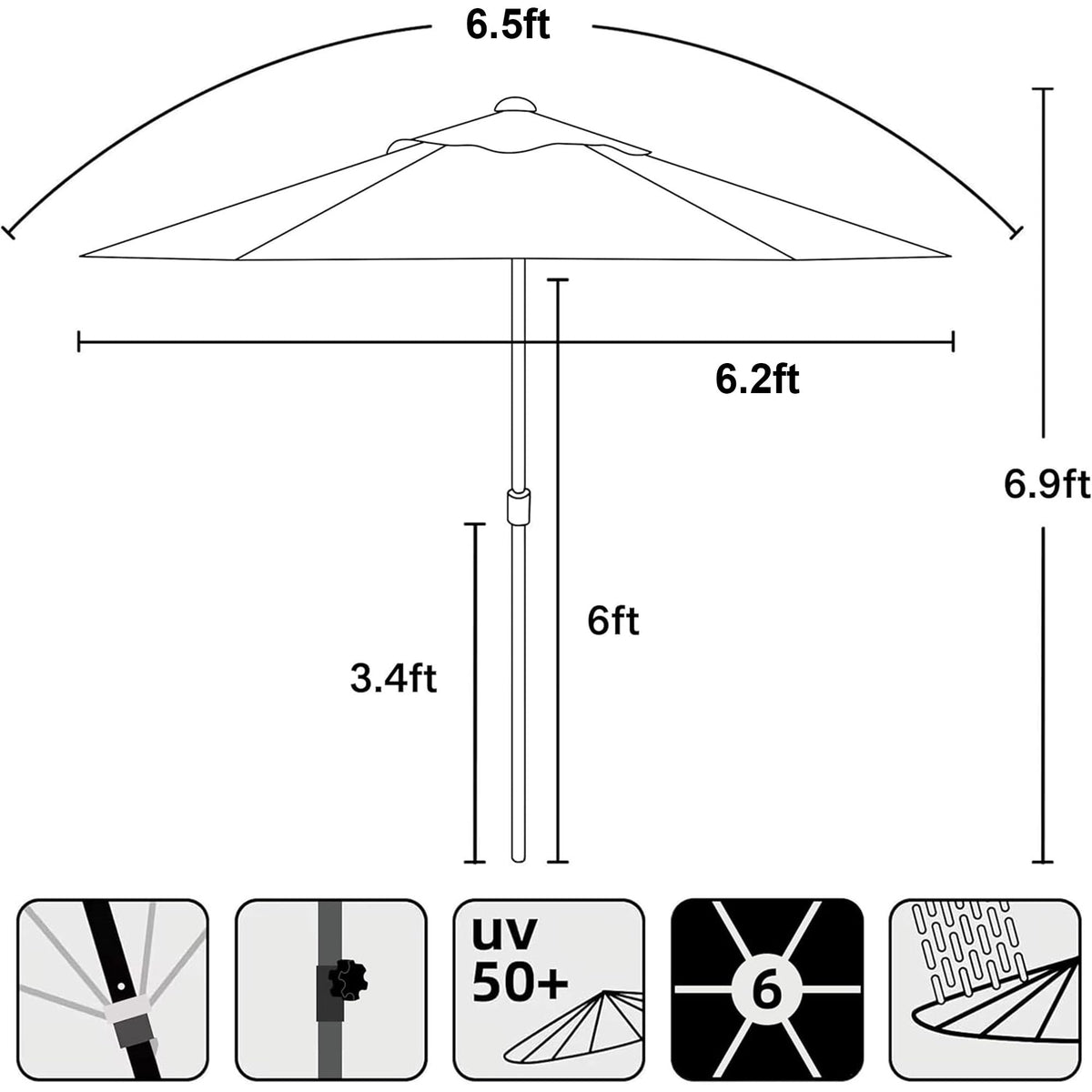 AMMSUN base not included; secure with weighted base or table insert.