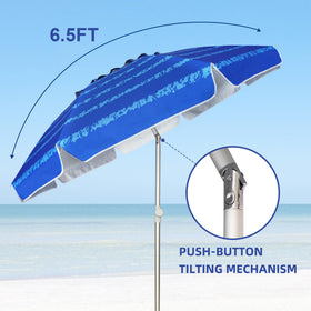 AMMSUN beach umbrella eight high-tenacity fiberglass ribs for durability.