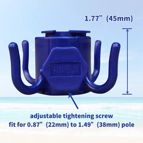 AMMSUN umbrella hook secures camera gear away from sand and water.
