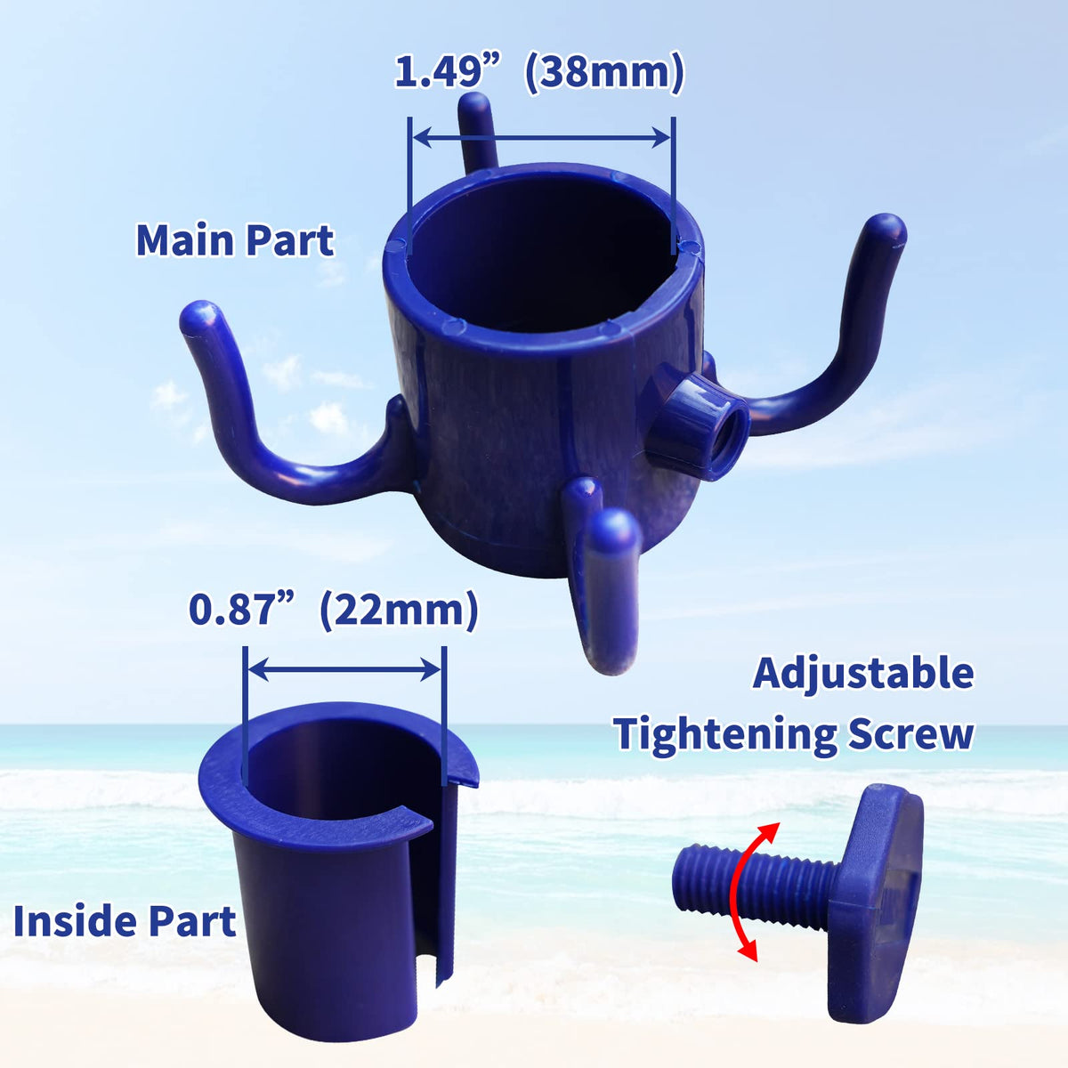 AMMSUN umbrella hook keeps sunglasses safe and dry near your shade.