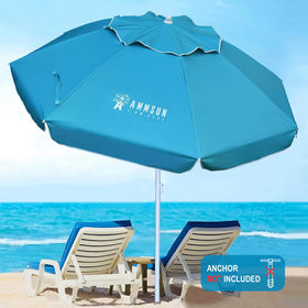 AMMSUN beach umbrella sand anchor option stabilizes on windy shores.