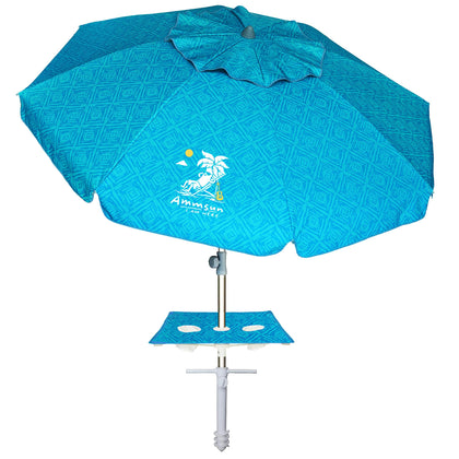 AMMSUN beach umbrella with sand anchor stabilizes shade on windy beaches