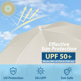AMMSUN chair umbrella lightweight design at 2 lbs for easy transport