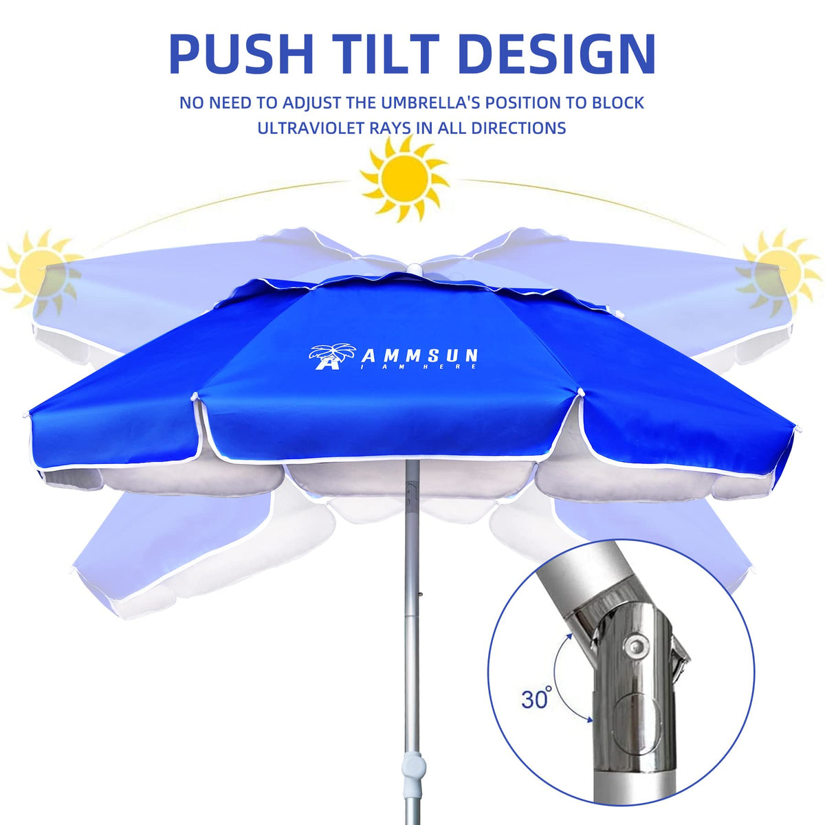 AMMSUN compact foldable umbrella fits in a small carry bag