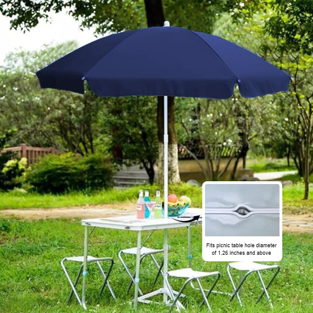 AMMSUN shade umbrella fits picnic chairs and tables with built-in slots.