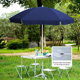 AMMSUN shade umbrella fits picnic chairs and tables with built-in slots.