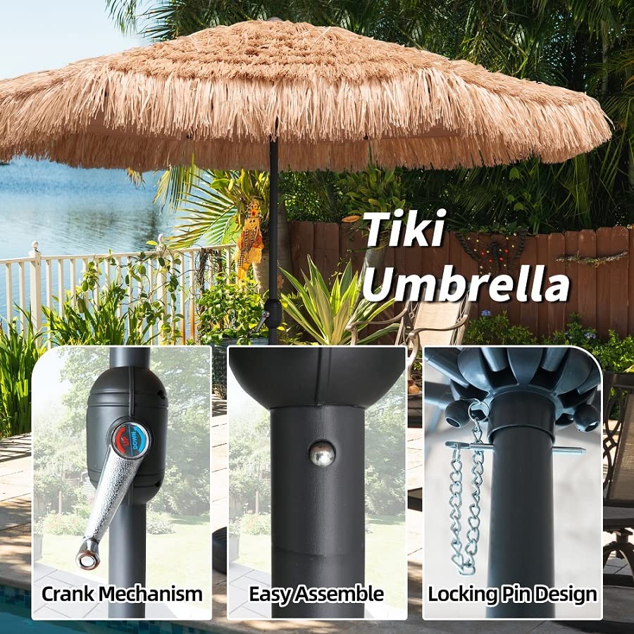 AMMSUN thatched canopy adds tropical ambiance to any outdoor space.