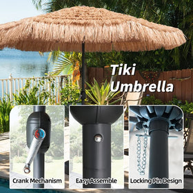 AMMSUN thatched canopy adds tropical ambiance to any outdoor space.