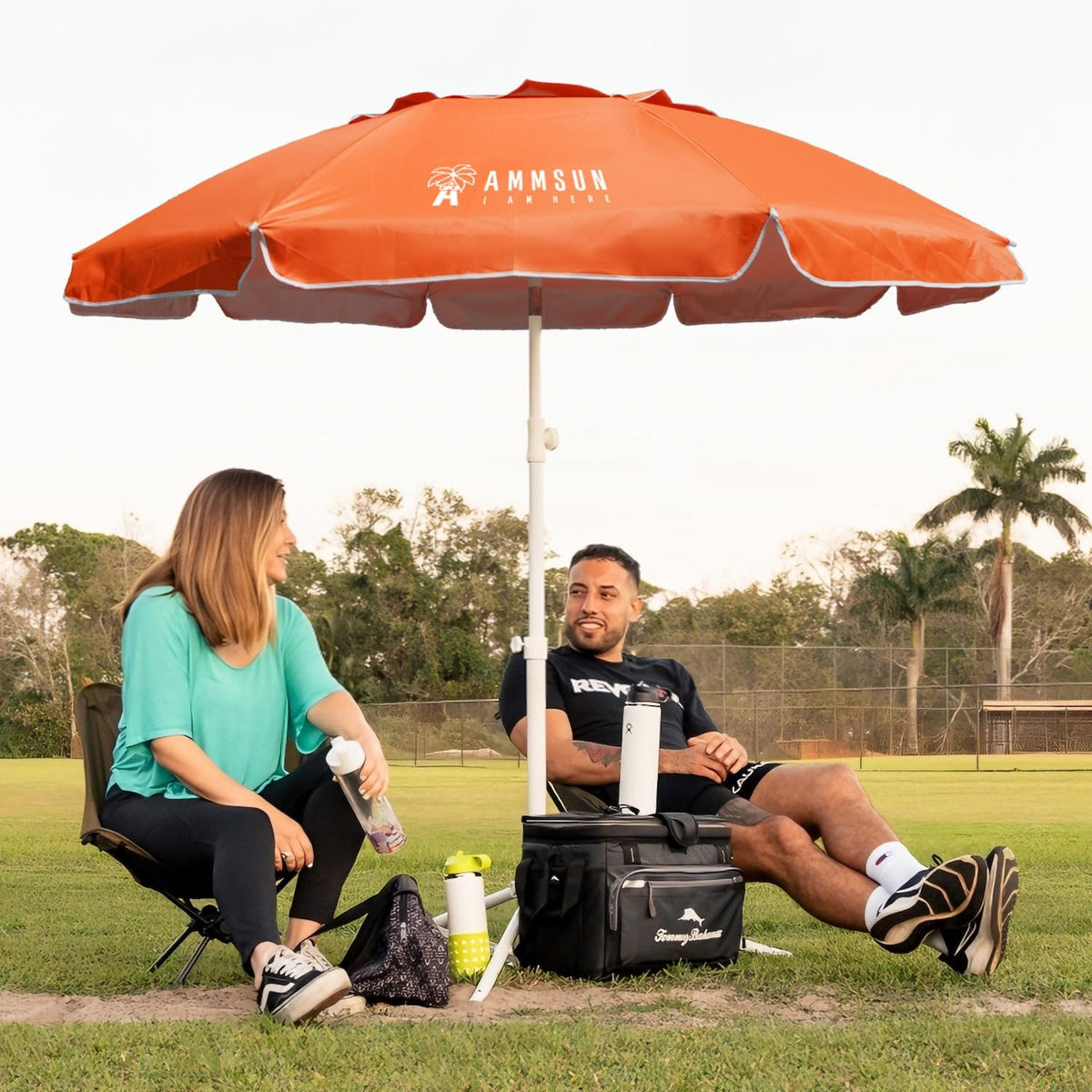 AMMSUN Shade Umbrella tilt button for quick sun tracking