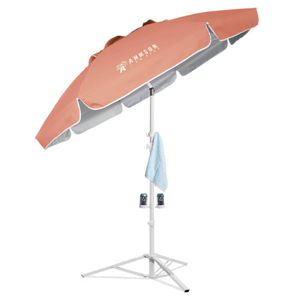 AMMSUN Shade Umbrella top canopy blocks sun with reflective interior for cooler shade.
