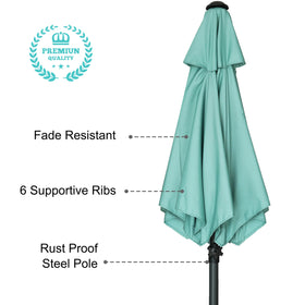 AMMSUN steel pole and six ribs deliver durable support for shade structures.