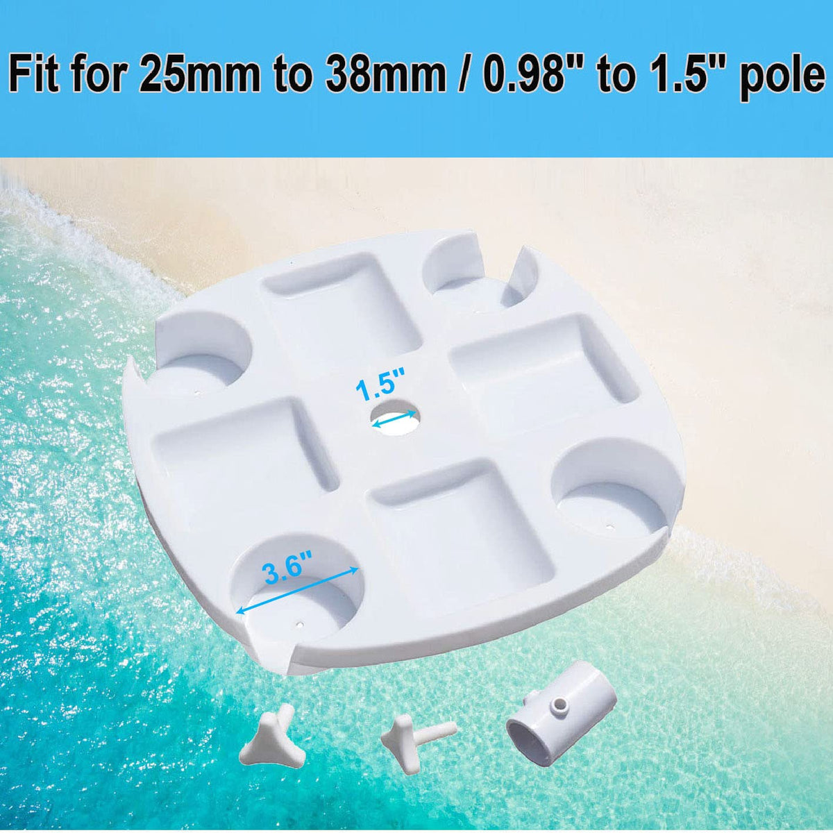 AMMSUN umbrella pole adapter fastener ensures stable mounting on a pole