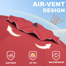 AMMSUN windproof fiberglass ribs reinforce stability during gusts.