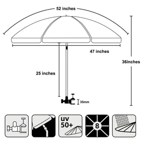 AMMSUN XL Chair Umbrella includes carry bag with shoulder strap