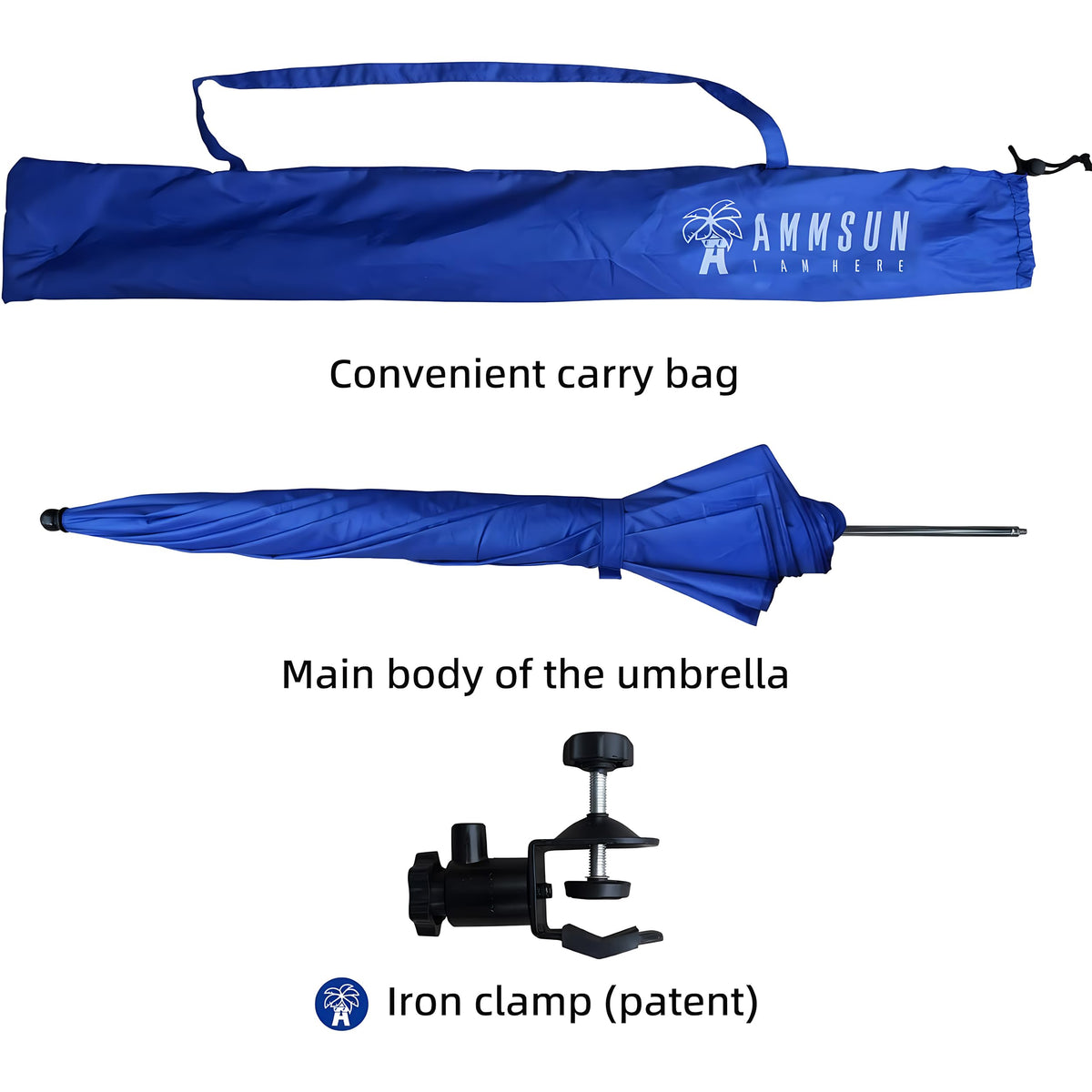 AMMSUN XL Chair Umbrella lightweight at 2 lb for portability