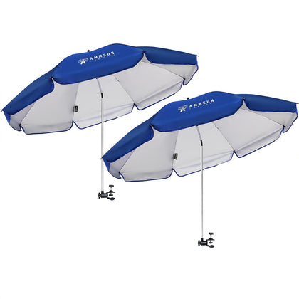 AMMSUN XL Chair Umbrella tilted 360° for full sun coverage