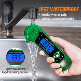 AMMZO digital meat thermometer backlit display provides easy reading in low light