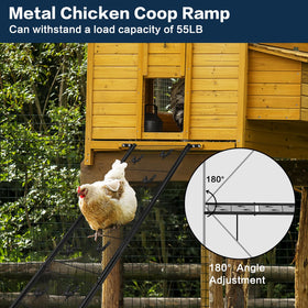 AMOEJOV DIY-length chicken ramp customized to door height.