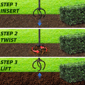 Amorest Heavy Duty Hand Tiller durable steel construction, rust-resistant coating