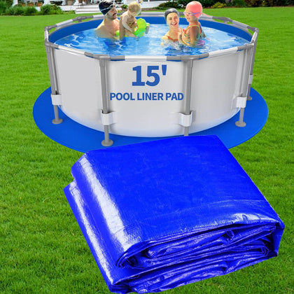 Amortherapie 15ft round pool liner pad protecting against punctures on grass