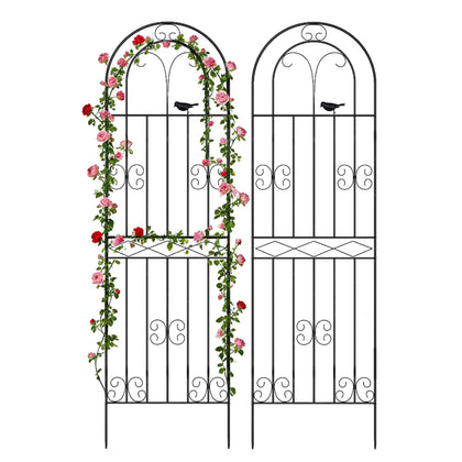 Amoskey two-pack trellis during installation provides sturdy vertical support for climbing plants.