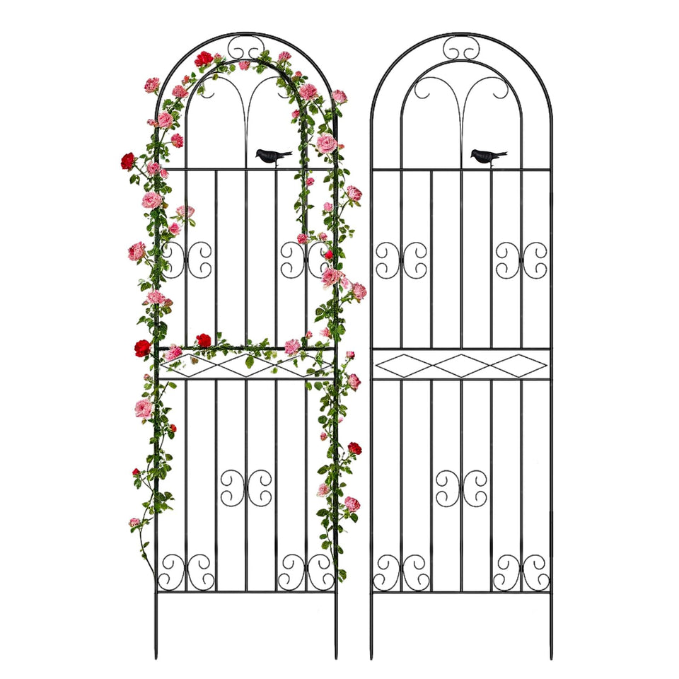 Amoskey two-pack trellis during installation provides sturdy vertical support for climbing plants.