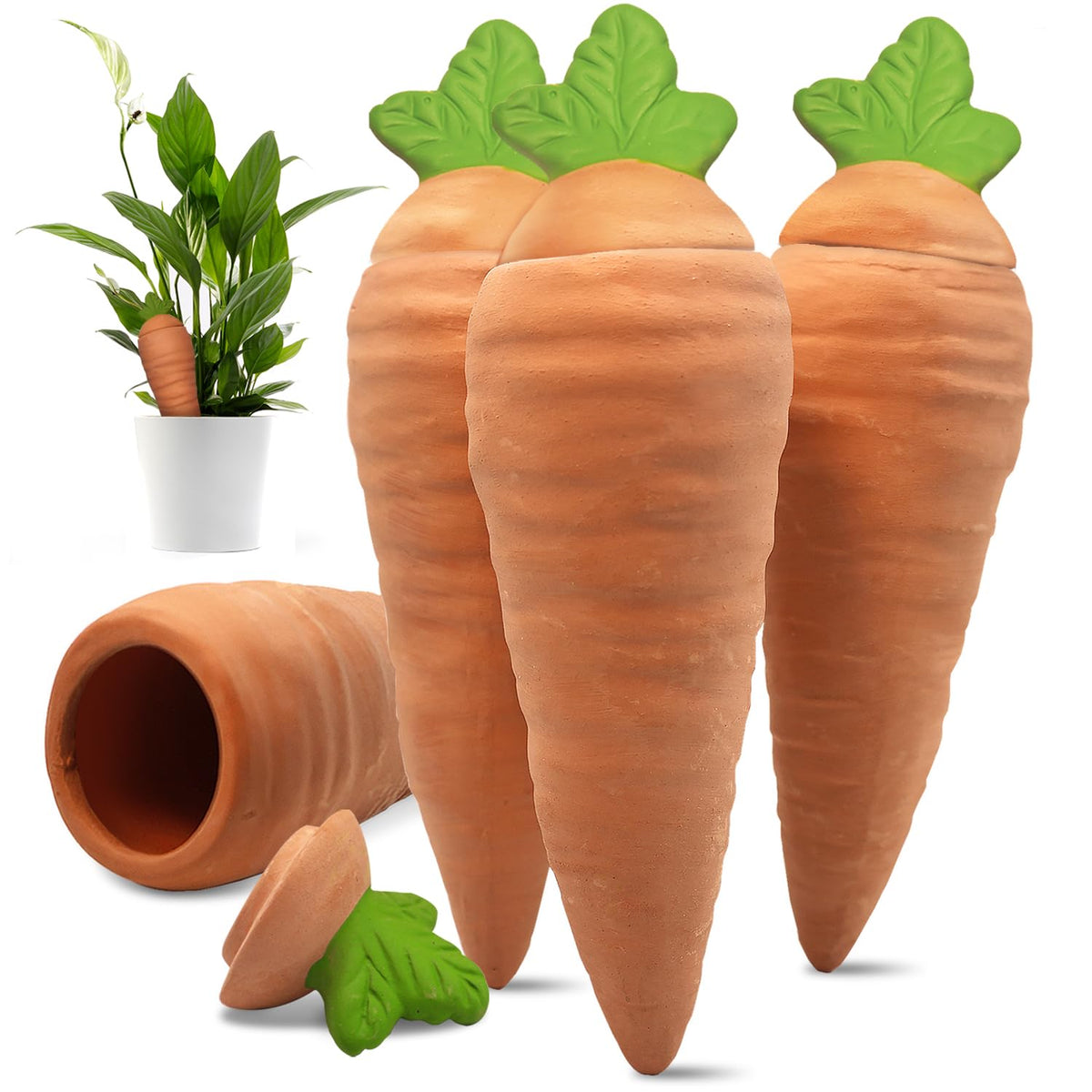 Amoyls carrot-design watering spike for steady moisture to indoor plants