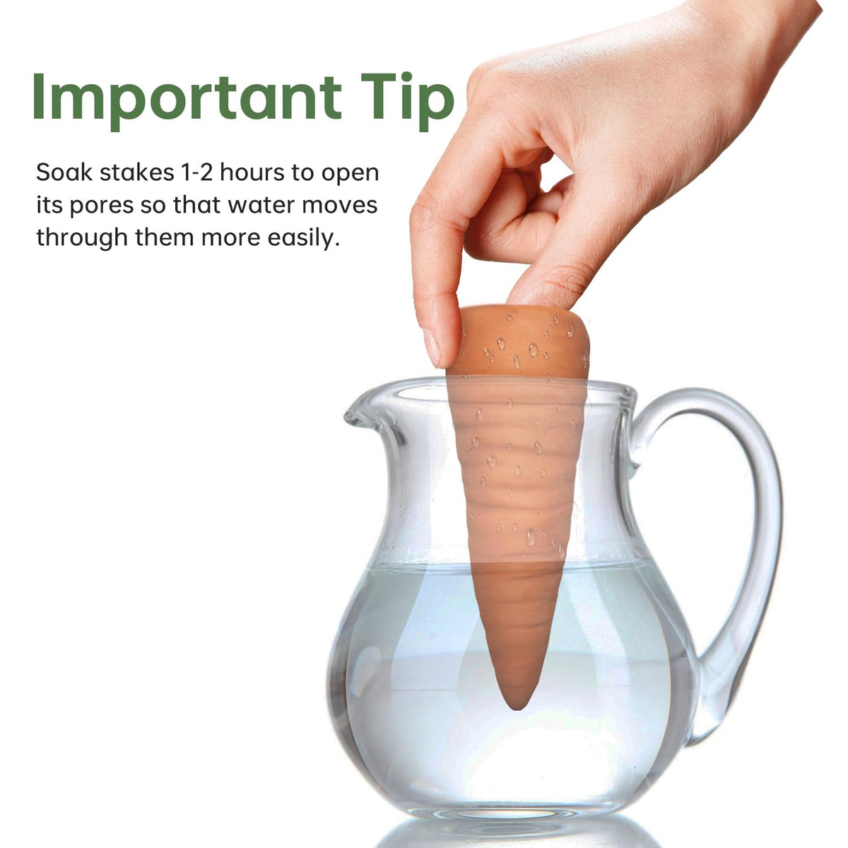 Amoyls soil-inserted terracotta spike ensures consistent watering