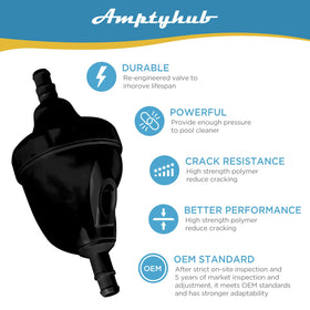 Amptyhub Zodiac Polaris 3900 fit—compatible backup valve kit for common cleaners.