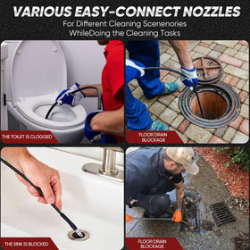 Ampvolts sewer jetter accessories set includes all components
