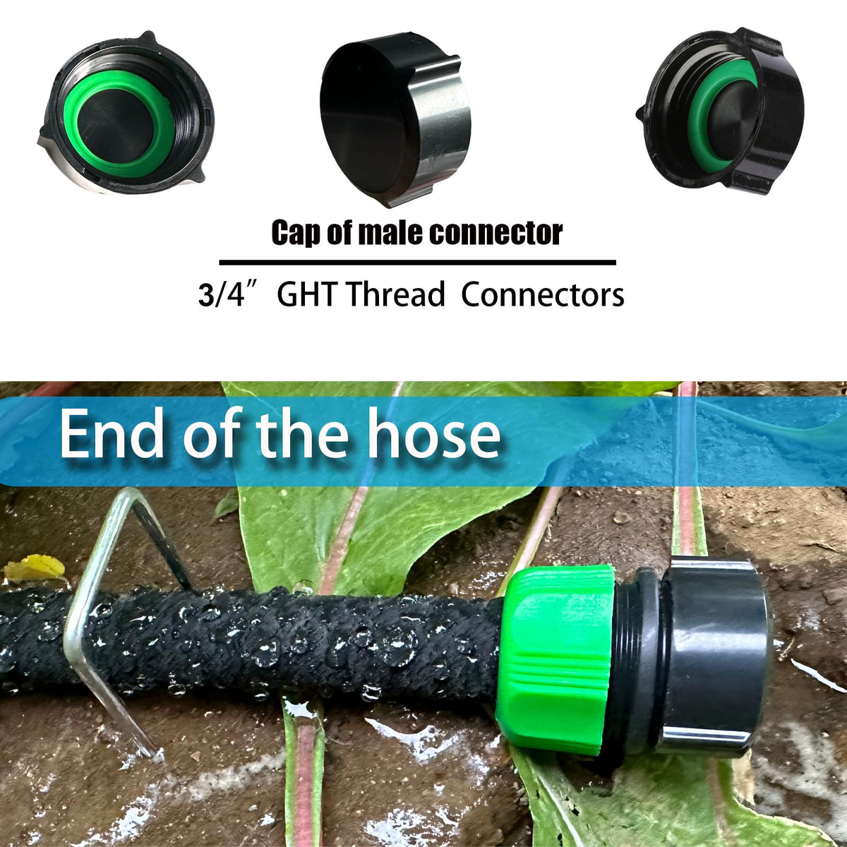 AMRITA three-quarter-inch end cap seals unused hose ends