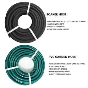 AMRITA 50ft PVC garden hose demonstrates a sturdy, reliable water supply