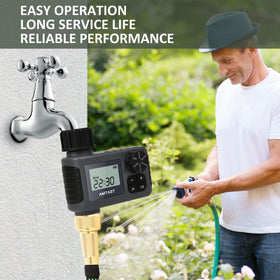 AMTAST Sprinkler Timer manual-mode enables quick irrigation without altering schedules.