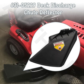 AMTHKNO deflector shown with MTD tractors for versatile fit