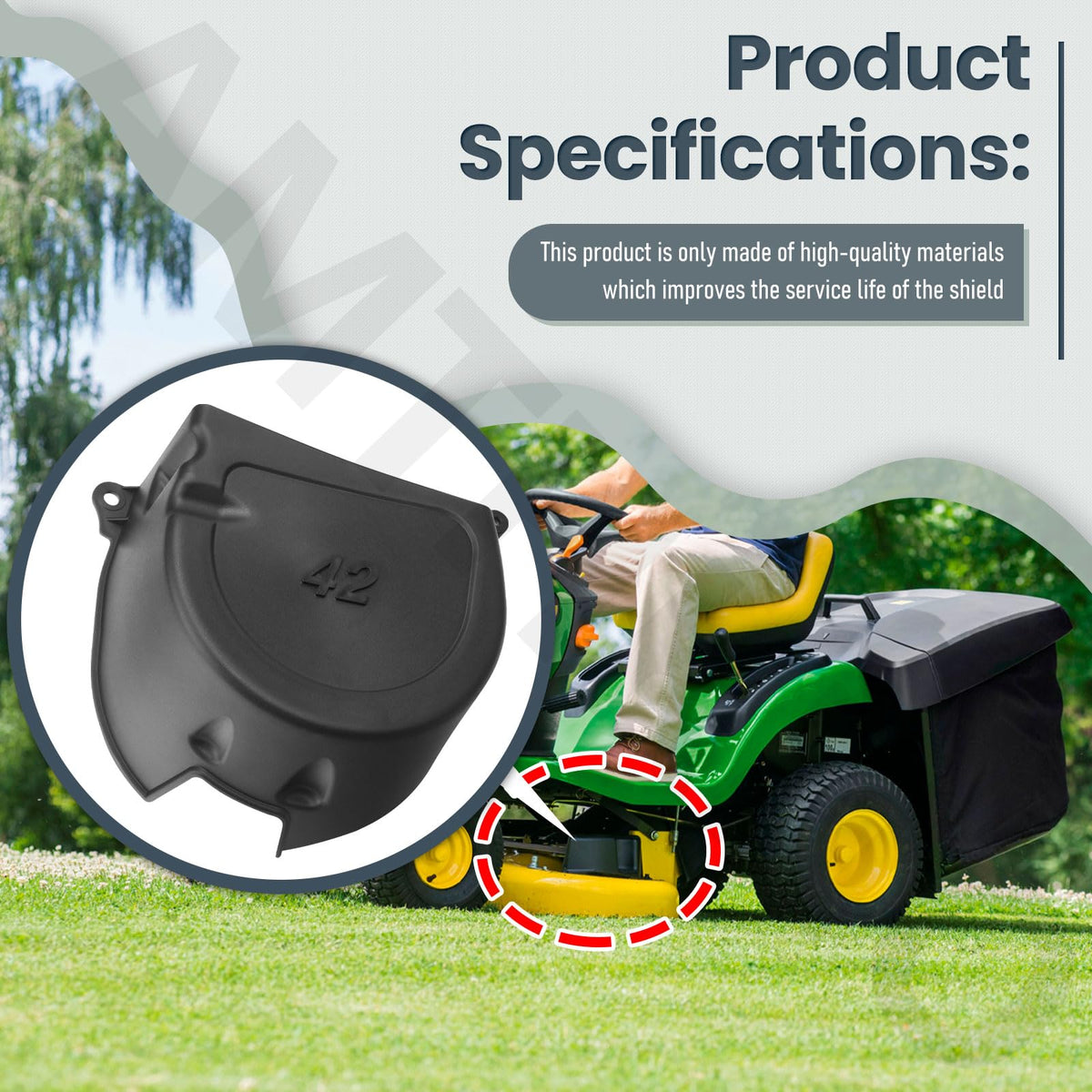 AMTHKNO belt shield for D-series and D100-D130 models protects belt drive