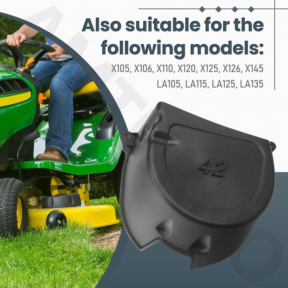 AMTHKNO E110-E130 shield guards belt area during mowing tasks