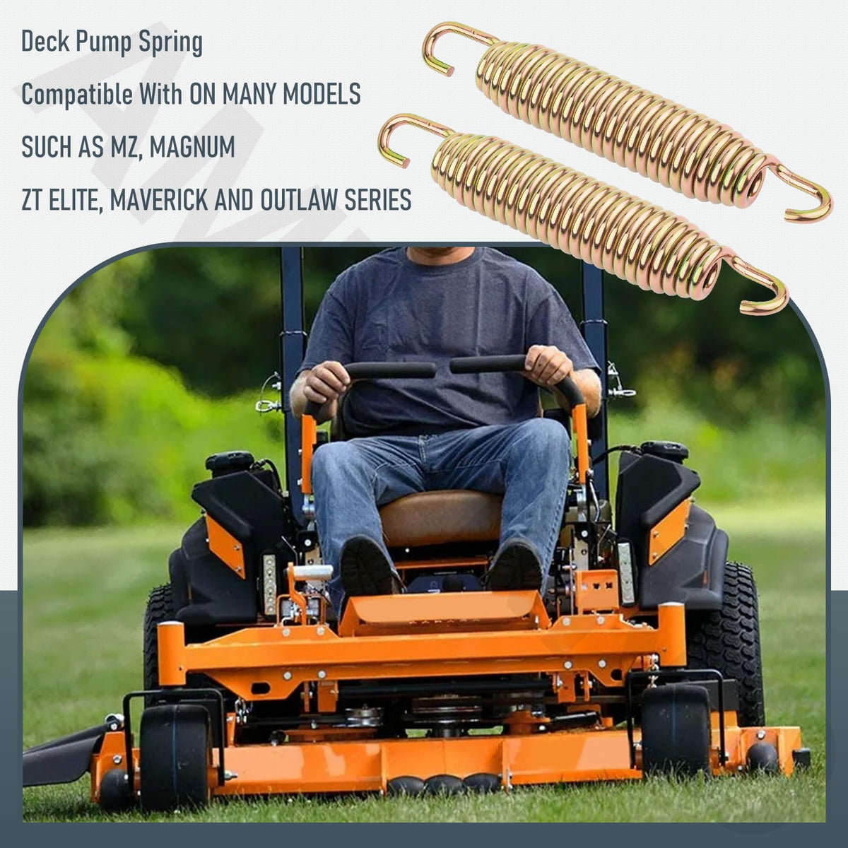AMTHKNO Magnum Maverick Outlaw compatible idler spring in use on mower