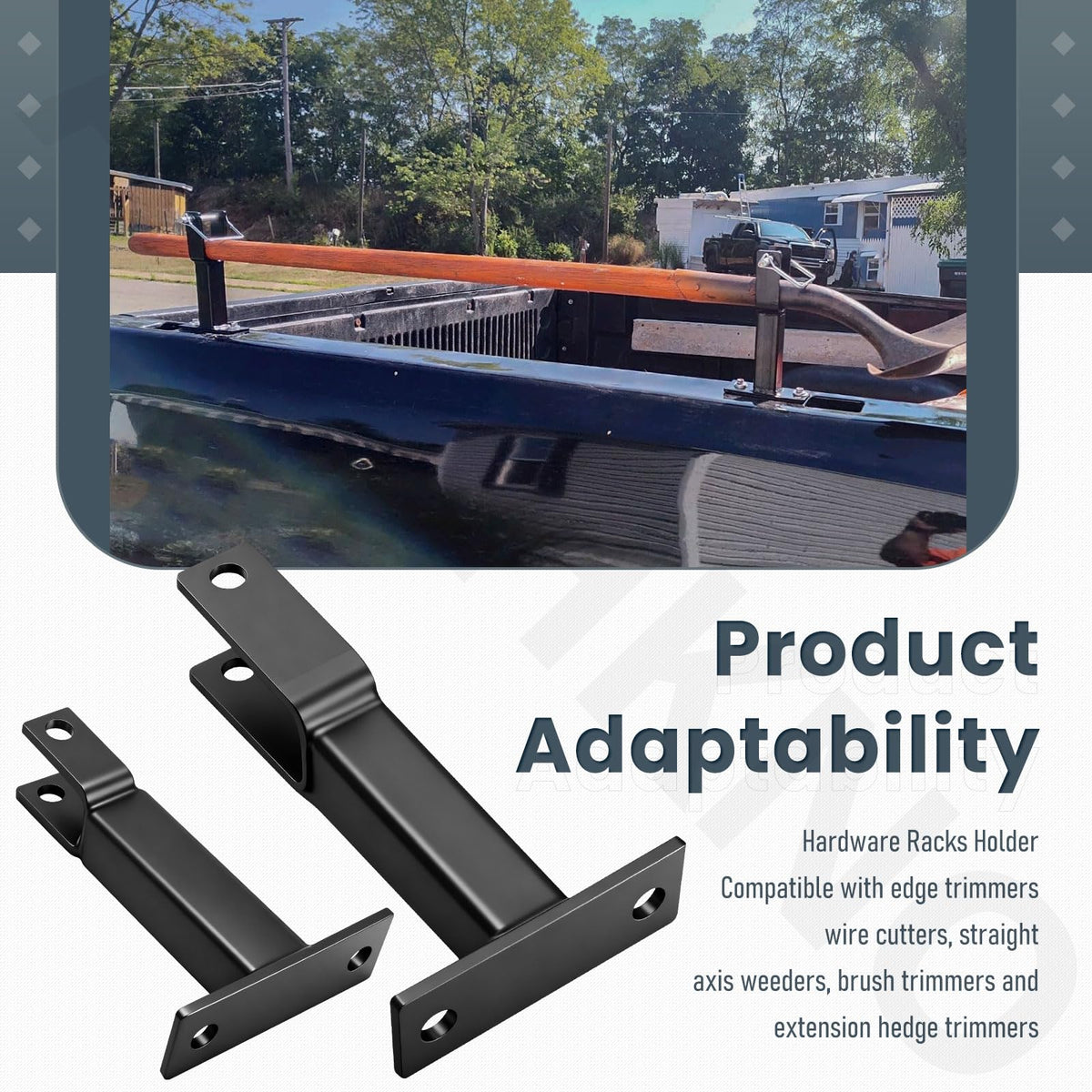 AMTHKNO rack installed on pickup demonstrates upright, stable transport.